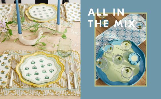 colorful table setting. 