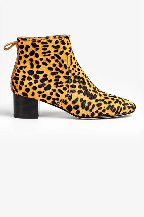 1 leopard print bootie. 