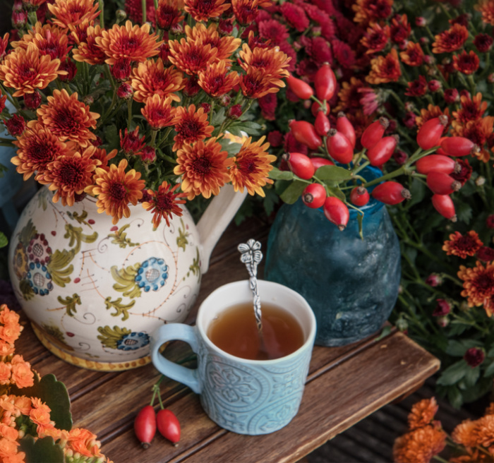 https://pineconesandacorns.com/wp-content/uploads/2023/09/Fall-flowers-and-a-cup-of-tea.jpg
