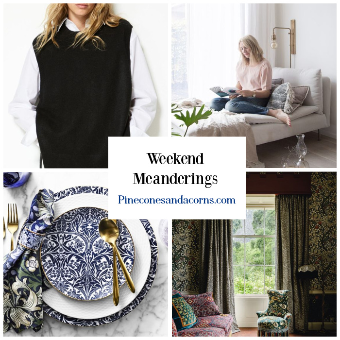 Weekend Meanderings Pinecones & Acorns Collage. 