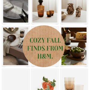 Collage of cozy Fall finds for your home from H&M.