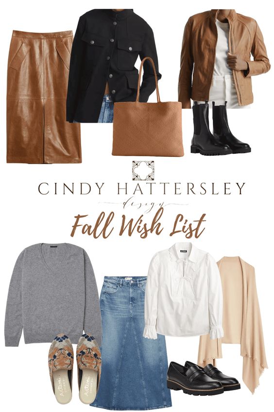 Fall Fashion Wish list collage. 