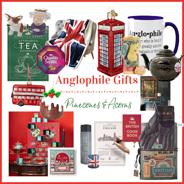 anglophile gifts for the holidays collage. 