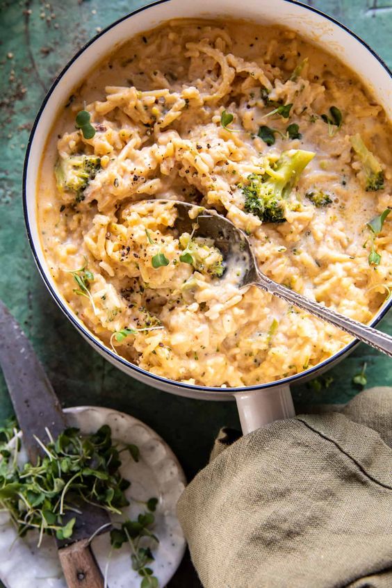 Souper Creamy Broccoli Cheddar Chicken Rice.
