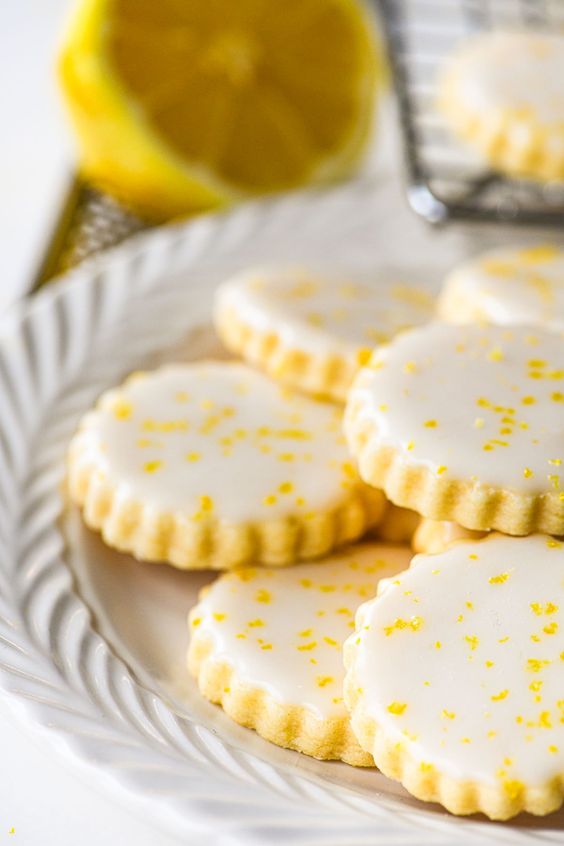 Frosted lemon sugar cookies. 