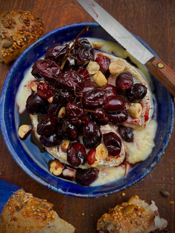 creamy Camembert and roasted grapes. 