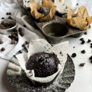 Chocolate Chocolate Chip Sourdough Muffin Recipe