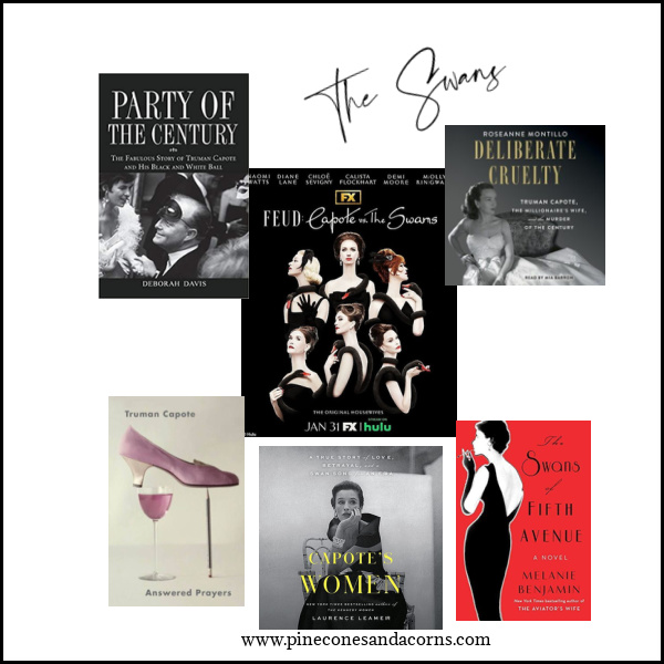 Truman Capote and the Swans collage of books