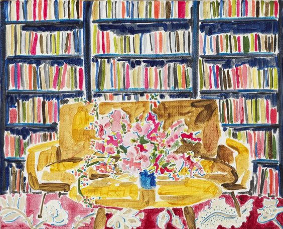 Library with Flowers Kate Lewis. 