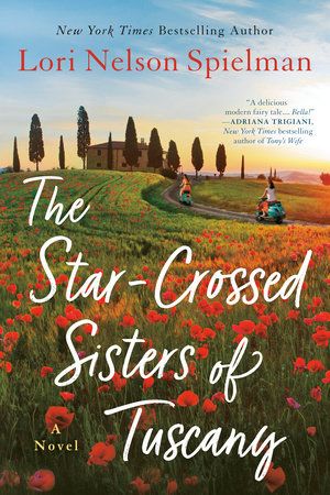 The Star Crossed Sisters of Tuscany book cover with a view of the Tuscan hills. 