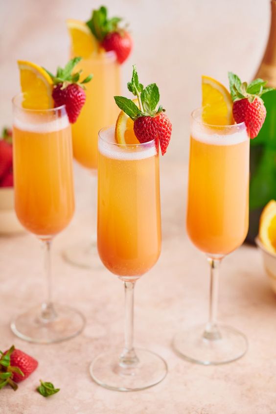 Sunrise Strawberry mimosa. 