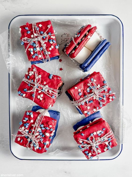 Red, White and Blue S'mores. 