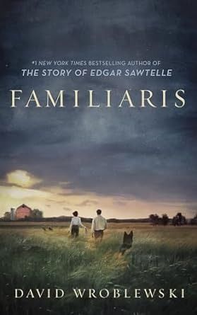 Familiaris book cover with a couple walking in a field. 