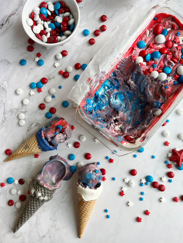 patriotic ice cream and candy.