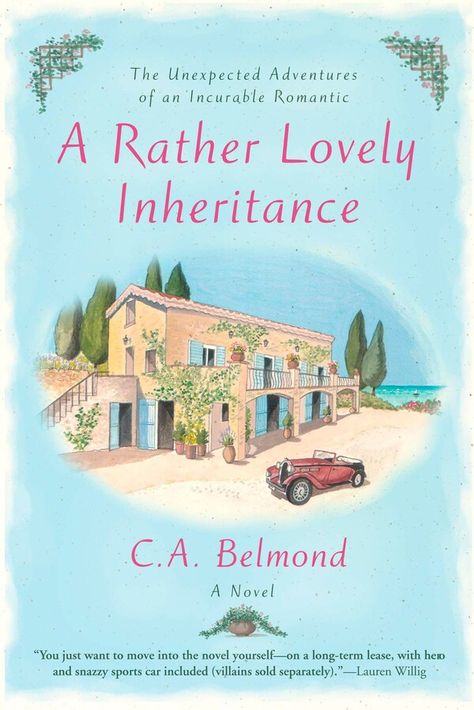 A Rather Lovely Inheritance book cover with an Italian villa. 