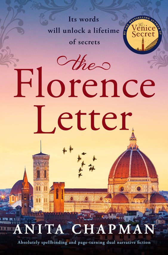 Book cover of The Florence Letter with a cityscape of Florence. 