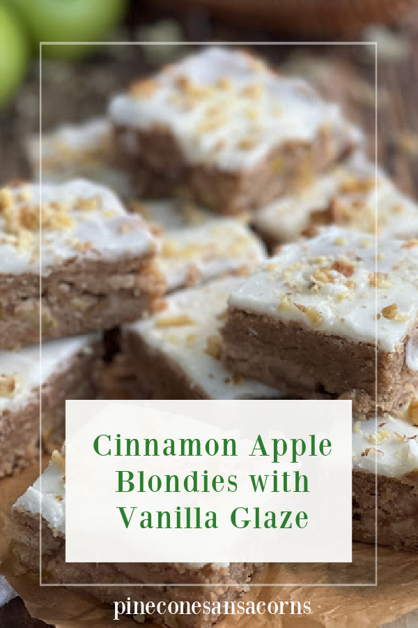 apple blondies with vanilla glaze Pinterest