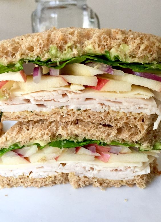Turkey apple and white cheddar sandwich. 