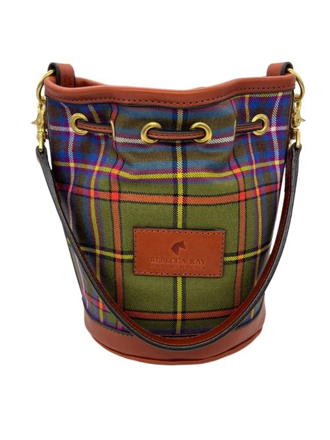 Fall tartan and leather bag Rebecca Ray. 