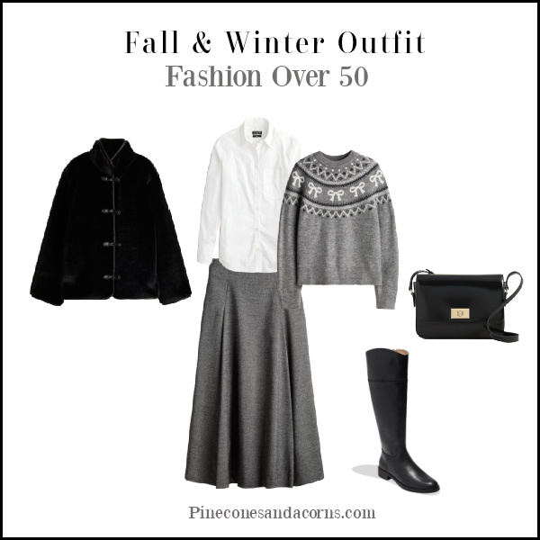 Fall & Winter Fair Isle Sweater outfir Fashion over 50.