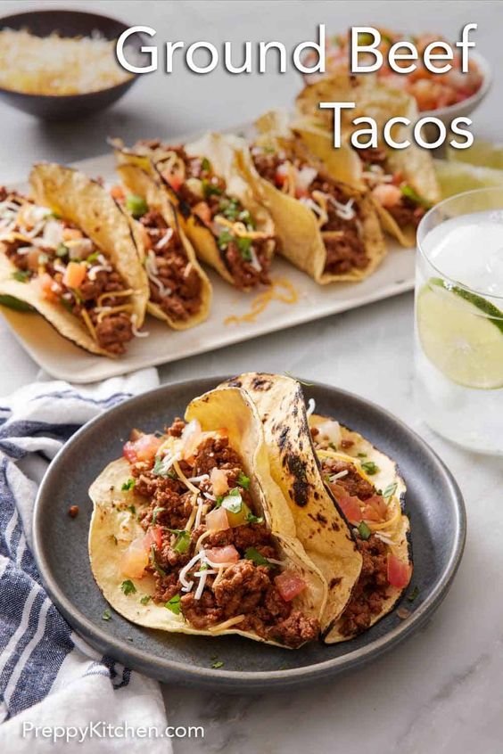 Ground beef tacos. 
