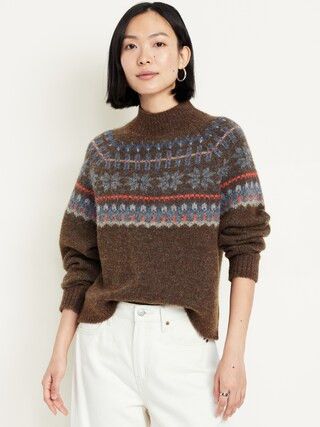 fair isle sweater brown tones. 