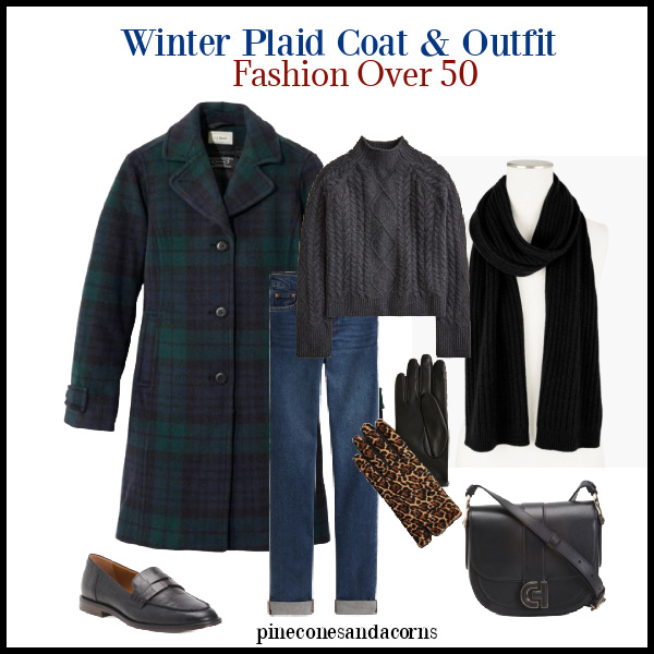 Plaid Coat and Winter Outfit Fashion Over 50