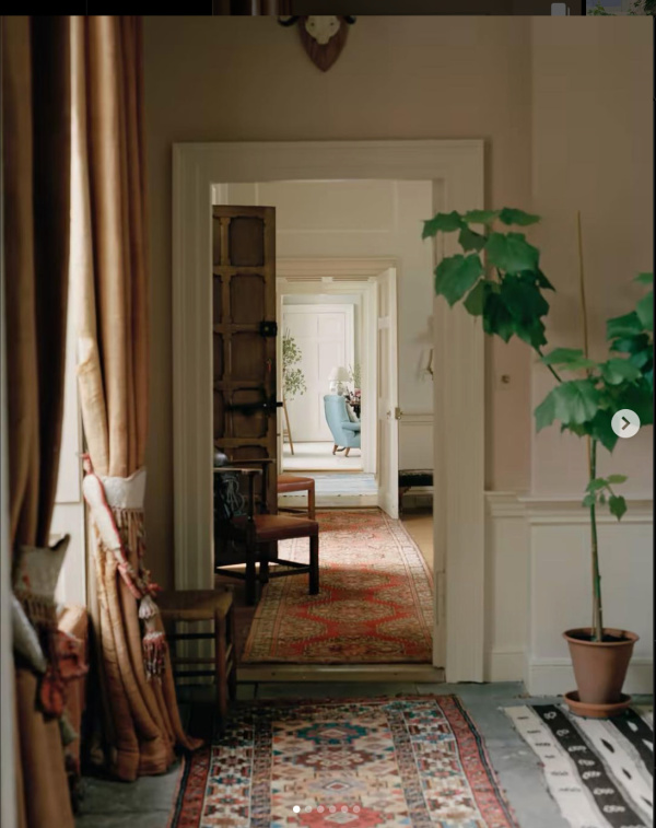 Yarn UK foyer with a fiddle leaf fig. 