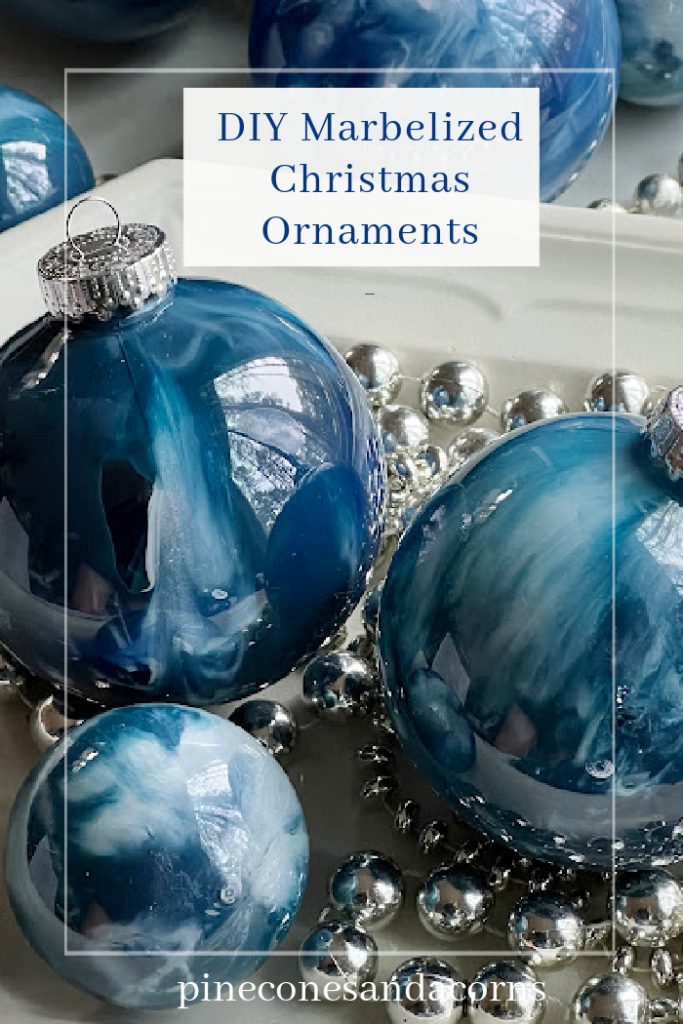 DIY Marbleized Christmas Ornaments Pinterest Pin