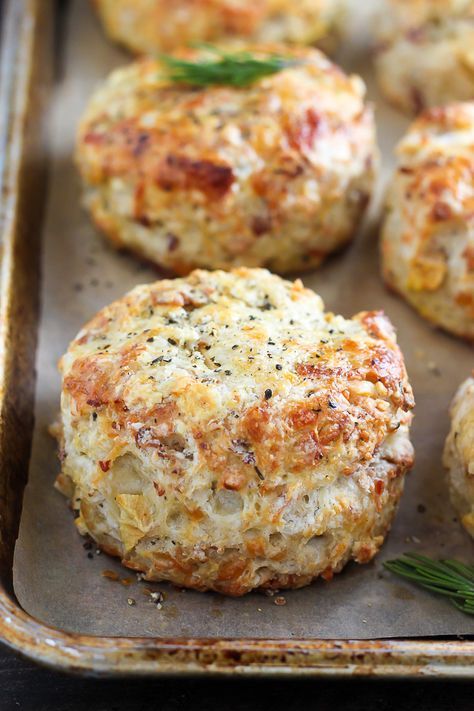 White cheddar bacon biscuits. 