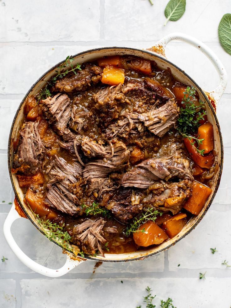 Cinder braised pot roast. 