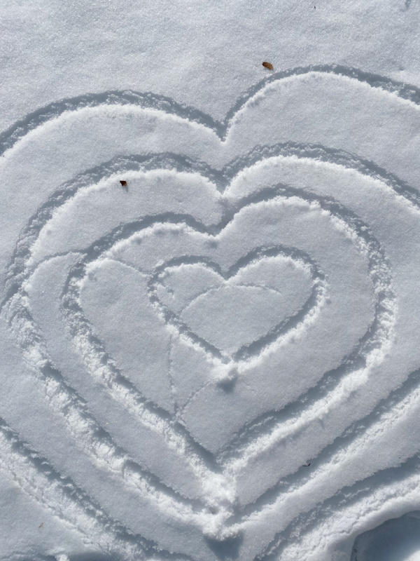 hearts in the snow