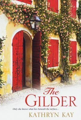Book cover of the Glider with a yellow house with red shutters and a door. 