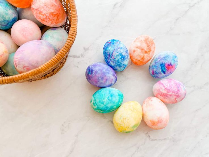 Cool whip dyed eggs. 