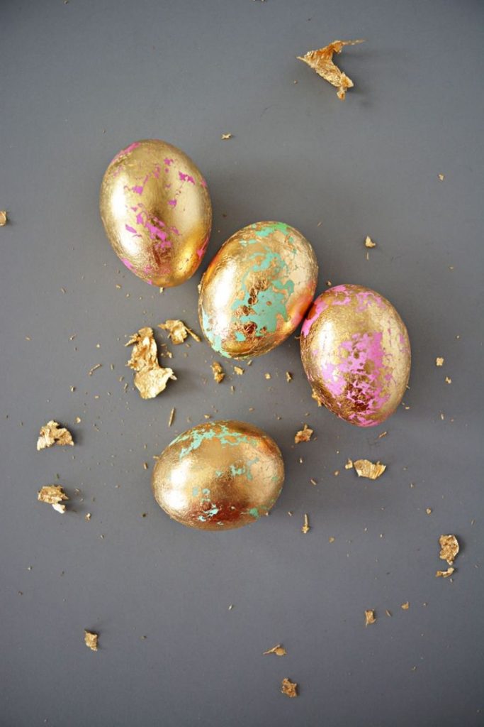 Gold Leaf Easter Eggs