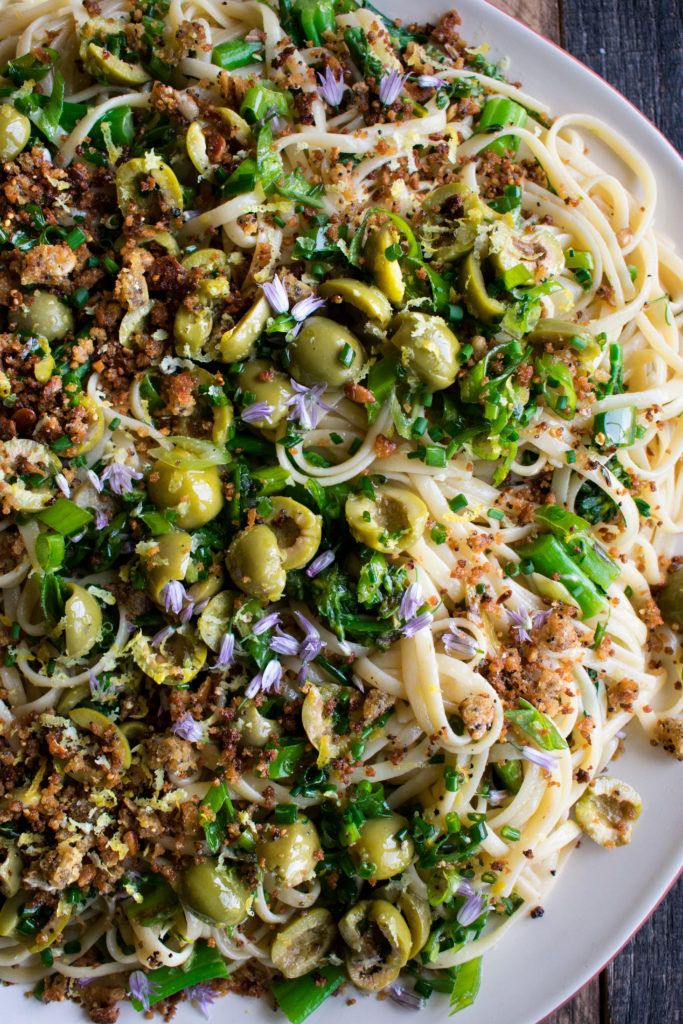 Green Olive Broccoli linguine. 