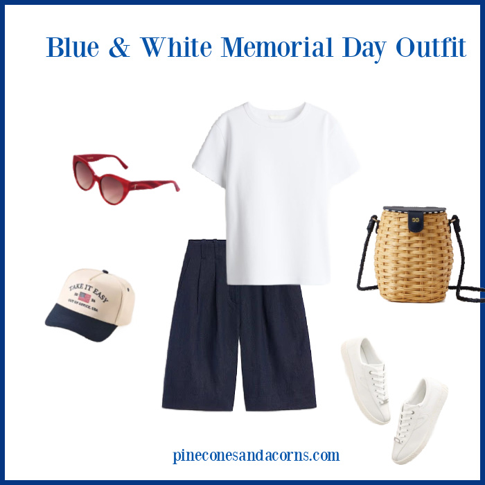 Blue and white Memorial Day outfit Fashion over 50.