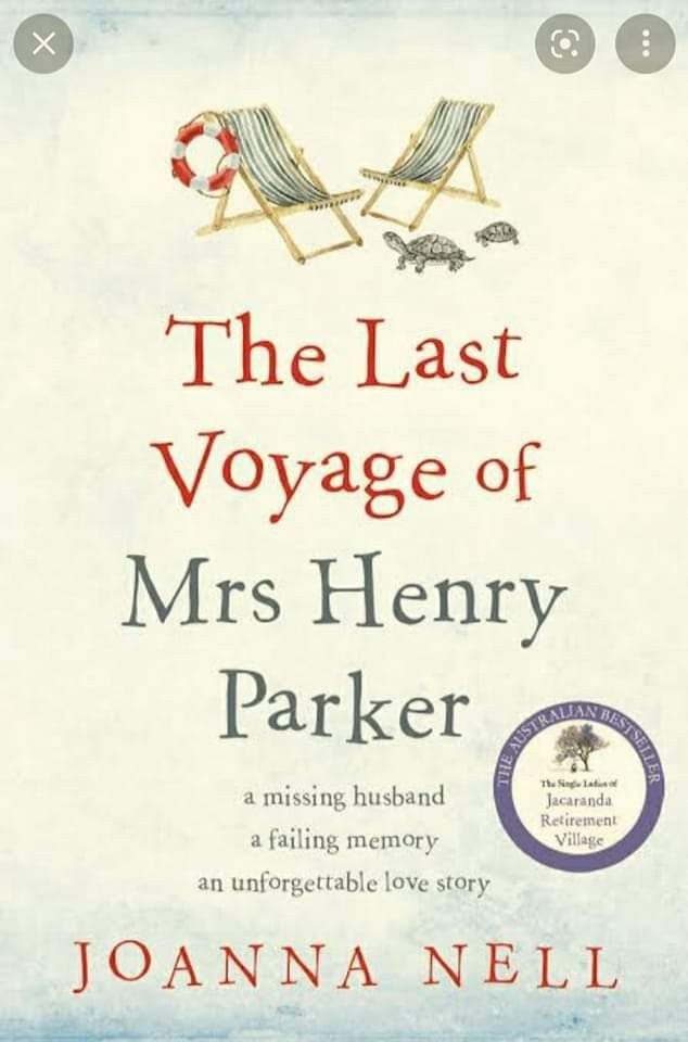 The Last Voyage of Mrs Henry Parker book cover with two old fashion cloth lawn chairs and two turtles. 