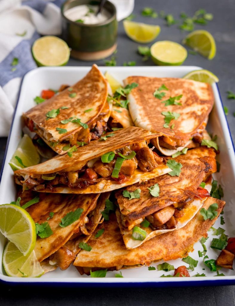 chicken quesadillas.