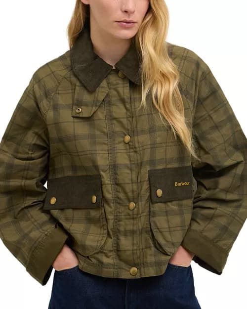 Barbour Beadnell Modern Tartan Cropped Jacket
