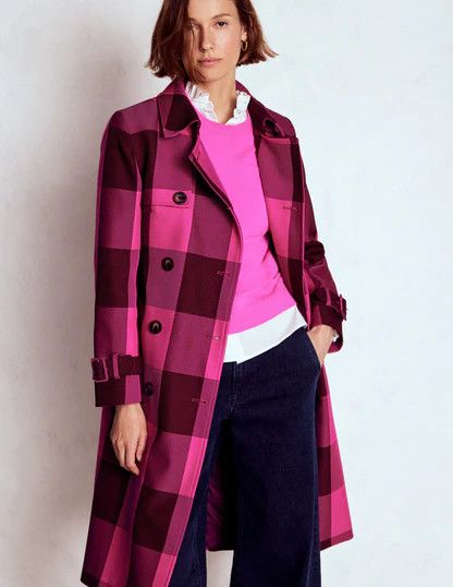Boden plaid trench coat. 