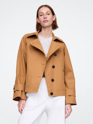 Cropped trench coat. 