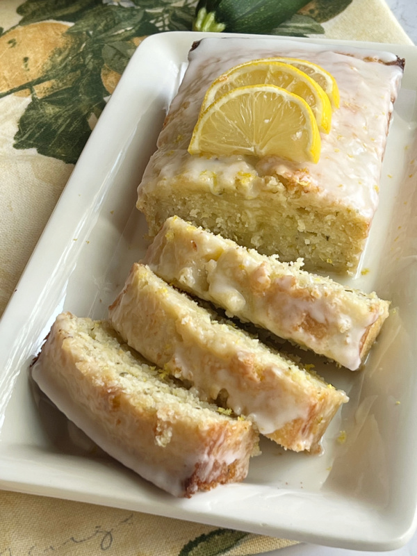 sliced lemon zucchini bread.