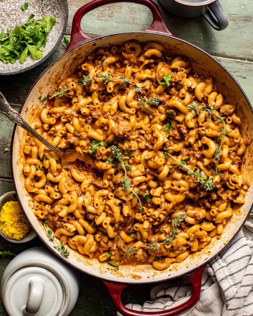 Homemade hamburger helper. 