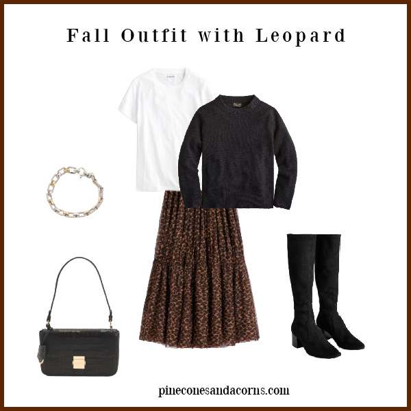 Fall Leopard Skirt Outfit