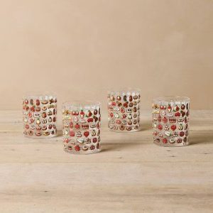 John Derian for Target 4pk Cocktail Glasses Cookie Print