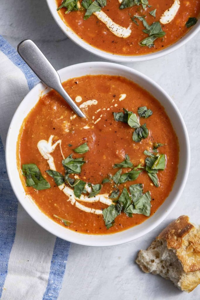 Red pepper soup. 