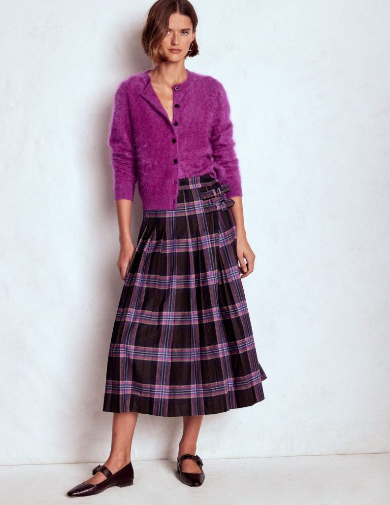 plaid black and purple skirt. 