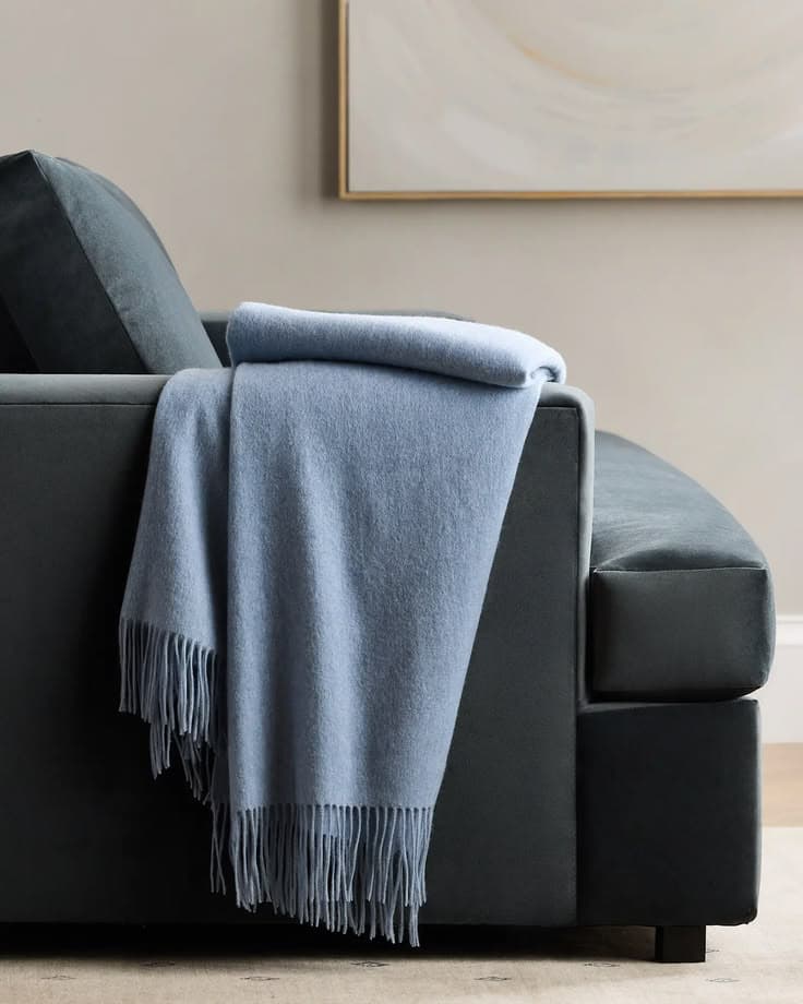cashmere throw on a chair
