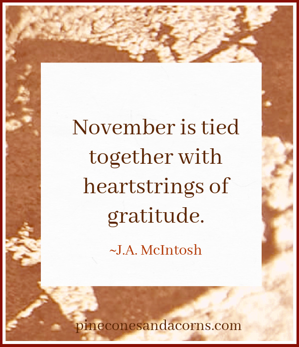 JA McIntosh November is tied together with heartstrings of gratitude.
